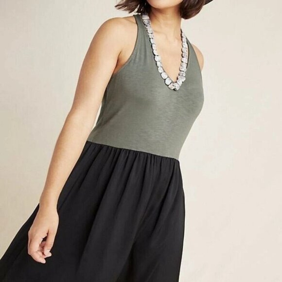 Anthropologie Dolan Fabiana Knit Dress Olive Green Black- Size Small - Picture 10 of 12